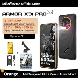 Ulefone Armor X31 Pro 5G Rugged Phone Android 14 Smartphone 6.56”16GB + 256GB 25MP Night Camera 64MP 6050mAh NFC 120Hz IR