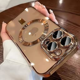 Magnetic Plating Camera Lens Protection Case For iPhone 16 15 14 Plus 13 12 11 17 Pro Max Case for Magsafe Wireless Charge Cover