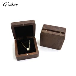 Black Walnut Small Jewelry Gift Packaging Storage Box Window Jewelry Box Fashion Pendant Necklace organizador de joyas