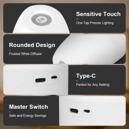 Touch Control Night Light Usb Rechageable Dimmable Touch Lamp Bedroom Portable Table Bedside Night Lamp 5V Decored Light
