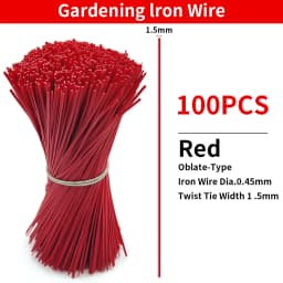 100PCS Gardening Cable Ties Reusable Oblate Iron Wire Twist Tie for Flower Plant Climbing Vines Multifunction Coated Fix Strings