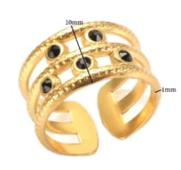 Wholesale High End Waterproof Three-dimensional M Letter Hollow Stainless Steel Finger Ring Trendy for Women Personalize Jewelry