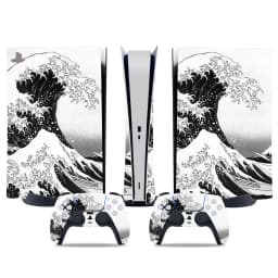 For PS5 Digital Protective Skin Sticker Vinyl Decal Full Set Cover Wrap for Game Console and 2 Controllers