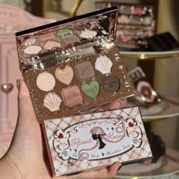 Flower Knows Chocolate Shop Highly Pigmented Eyeshadow Palette Shimmer Matte Glitter Long Lasting Vegan Eye Shadows Cruelty-free