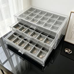 3-Layer Pet Velvet Jewelry Box - Large Capacity Jewelry Storage Velvet Jewelry Box, Suitable for Storing Jewelry Such as Earring