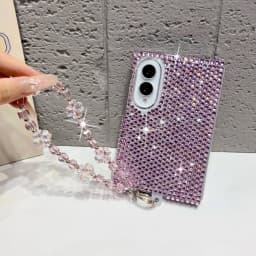 Luxury Full Glitter Diamond Bracelet Chain Phone Case for Samsung Galaxy Fold8 Fold 8 Wide Shockproof Slim Fit Skin Feel Cover