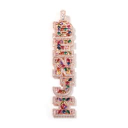THE BLING KING Custom Vertical Initial Letter Pendant Mixed Inlay Different Shape Cubic Zircon NamePlate Necklace Hiphop Jewelry