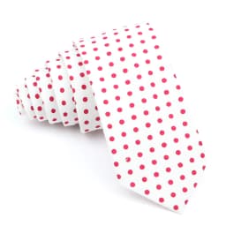 Cotton Men's Dots Neck Tie Classic Skinny Tie For Men Red Pink Black White Wedding Party Fashion Casual Man Business Cravat Gift