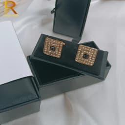 1pc Quality Mens Cufflinks Package Casket Black Leather Cufflinks Jewelry Storage Organizer Gift Box Case Holder