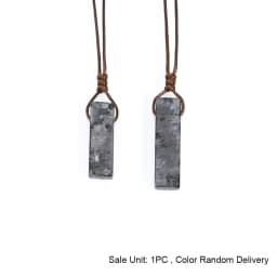 CSJA Healing Crystals Necklaces Irregular Natural Stone Slice Pendant Necklace Pink Quartz Labradorite Tiger Eye Jewelry H090