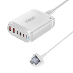 New 200W GaN Desktop Charger 6-port USB Type C PD Charger Fast Charge 3.0 Fast Charger Mobile USB Charger