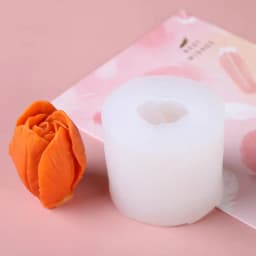 3D Three-dimensional Tulip Bud Mold Candle Mold DIY Dessert Fondant Flowers Chocolate Baking Mold