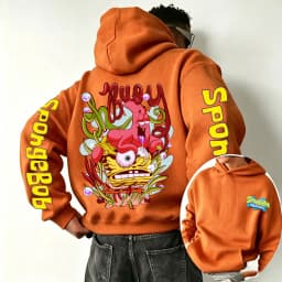 SpongeBob SquarePants and Patrick Star Cartoon Anime 2026 Spring and Autumn Men's and Women's Fashion Sports Hoodies