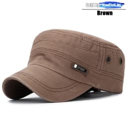 Cotton Perforated Breathable Military Academy Cadet Flat Cap Sun Hat Trucker Caps Dad Hats