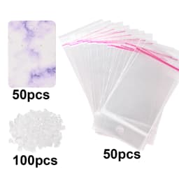 200pcs Earring Display Card Set Marble Design Paper Card Tags with Transparent OPP Bag Suitable for Earrings Jewelry Storage