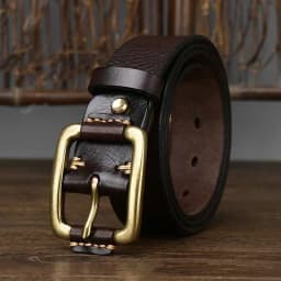 3.8CM Pure Cowhide High Quality Genuine Leather Belts for Men Brand Strap Male Brass Buckle Fancy Vintage Jeans Cowboy Cintos