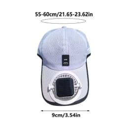 Summer Men Women Fan Baseball Hat Sun Block Baseball Hat with Solar Fan USB Charging Fan Breathable UV Block Outdoor Sunhats
