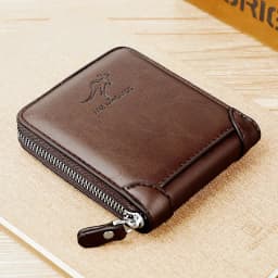Luxury Designer PU Leather Wallet for Men Zipper RFID Credit Card Holder Wallets Men's Short Purses Coin Bag Business Purse