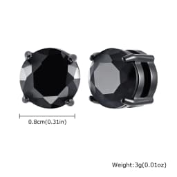 Punk Round Zircon Magnetic Ear Studs Clips Non Piercing Stainless Steel Small Earrings for Women Men Fashion Jewelry 