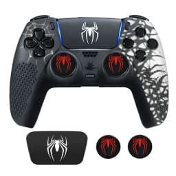 Spider Theme Soft Silicone Protective Case For PS5 Game Controller Cover Skin Gamepad Touchpad Stickers Thumb Stick Grip Cap Kit