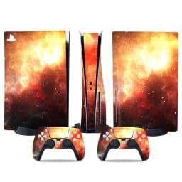 Sticker for PS5 Disk Console and 2 Controller Vinyl Decal Decorative Wrap Cover for Game Skin