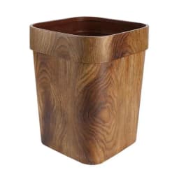 Square Wood Grain Trash Can Household Plastic Uncovered Office Bathroom Trash Can