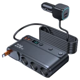 228W 9 in 1 Car Charger Adapter Charge Independent Switches PD36W/45W QC3.0 18W 3 Socket Cigarette Lighter Splitter with Voltage