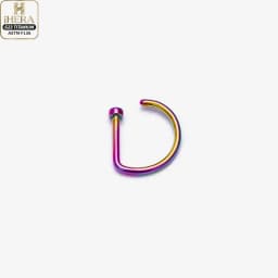 1/10PCS ASTM F136 Titanium Fake Nose Ring Hoop Non Piercing D Shape Nostril Lip Septum Earring Body Jewelry Kit