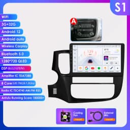 Hizpo 2 Din Android 13 For Mitsubishi Outlander 3 2012-2018 Car Multimedia Player Stereo CarPlay Navigation GPS Octa Core 7862