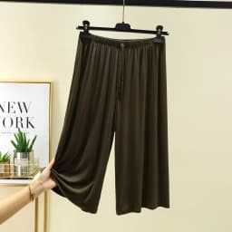 Modal Wide Leg Pants Women Summer Thin Home Spwear Pure Color Casual Loose Comfortable Seven-Foot Pants