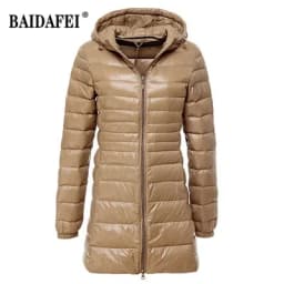 Oversized 7XL 8XL Plus Long Down Jacket Women Winter Ultra Light Down Jacket Women with Hooded Down Coat Female Big Size Coats