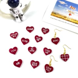 Love Ear Studs Earrings UV Crystal Epoxy Mold Keychain Pendant Resin Silicone Mould DIY Crafts Jewelry Casting Tools