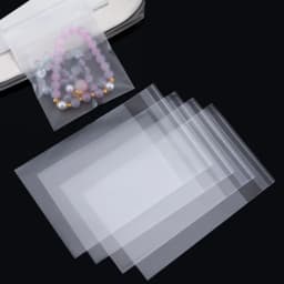 100pcs Transparent Frosted Opp Bag 5.5cm 7cm 8cm 10cm Self Adhesive Pouch for for DIY Handmade Candy Cookie Gift Packaging Bags