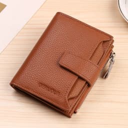 RFID Anti-Theft Brush New Three Fold Multi Fold Genuine Leather Cowhide Wallet Multifunctional anti Tamper Magnetic Card Bag Sho