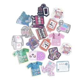10PCS Mixed 54MM Glitter Acrylic Charms Heart Lung Dog Mom Nurse Fit DIY ID Card Badge Holder Jewelry Making