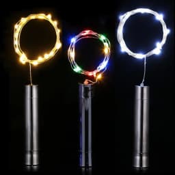10PCS 2M Cork Shaped Wine Bottle Lights LED Christmas Starry String Lights Copper Wire Holiday New Year Bottle Fairy Light