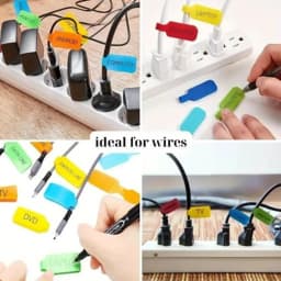10/30/50pcs Reusable Waterproof Cable Labels Color-Coded Organizer Straps for Data Charger Cords Home Office Travel