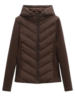 2026 Autumn Winter Women's Elegant Patchwork Hooded Cotton Padded Jackets Lady Vintage Quilted Zipper Slim Sports Parka Coats