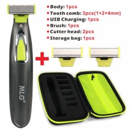 MLG Washable Rechargeable Electric Shaver Beard Razor Body Trimmer Men Shaving Machine Hair Face Care Cleaning