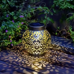 1PC Iron Solar Lantern Outdoor, Pathway Garden Light with Auto On/Off, Waterproof Decorative Lighting for Yard/Patio