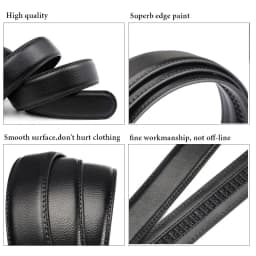 2.4 2.8 3.0 3.5 Width Belt No Buckle for Automatic Buckle PU Leather Belts Without Buckle for Men Women No Buckle 4 Size Wide