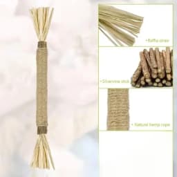 3-Piece Cat Play Set, Durable Cat Mint Bamboo Cat Scratching Post, Indoor Cat Toothbrushing and Chewing Stick