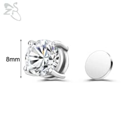 ZS 1 Piece Magnetic Clip-on Earrings Star Heart Shape CZ Crystal Ear Clip No Piercing Ear Stud No Pierced Earring Jewelry 4-8MM