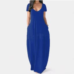 Summer Sexy Women Solid Color Boho Maxi Club Dress Casual Long Dress Party Infinity Robe Longue Femme