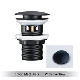Bathroom Sink Drain Wash Basin Drainer Waste Pipe Sink Plug Pop-Up Button Luxury Brush Gold Brass Material Matt Black Rose