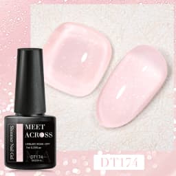 MEET ACROSS 7ml Orange Red Pink Gel Nail Polish Laser Sparkling Soak Off Semi Permanent Nail Art UV Gel Varnishes Spring Summer