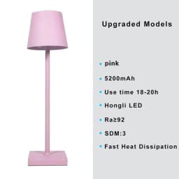 Rechargeable 3 Color Stepless Dimming Desk Lamp 5000mAh Portable LED Desk Lamp for Restaurant Bedroom Bars Home Patio Outdoor