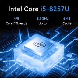 ERVPES M1 NEW Mini PC Intel I5-8257U Windows 11 Pro 4-Core 8-thread 8GB + 256GB / 16GB + 512GB WiFi 6 Mini Computer PC