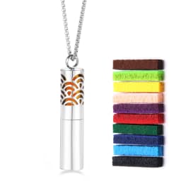 Cylindrical Aromatherapy Essential Oil Diffuser Necklace Storage Bottle Stainless Steel Pendant Fashion Perfume Lockets Jewelry