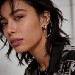 1pc Clip Earrings with Chain Stainless Steel for Women Men Punk Tassel Hoop Ear Cuffs Painless Non Piercing Fake Earring Jewelry
